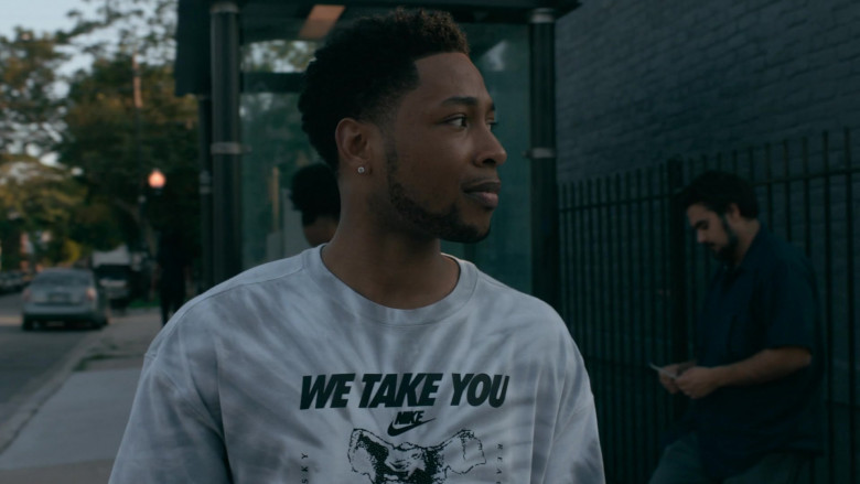 Actor Wears Nike Gray Tie-dyed Graphic ‘We Take You Higher' T-shirt