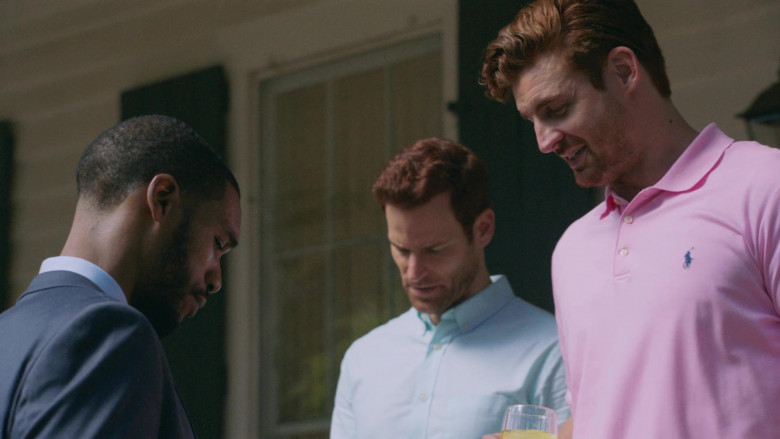 Actors Wearing Ralph Lauren Men’s Pink Polo Shirts in P-Valley S01E02 (2)