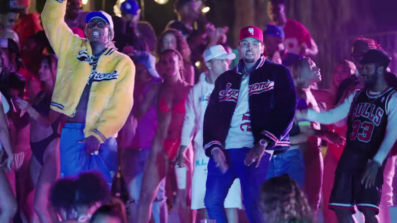 Chris Brown Wears Supreme Faux Fur Jacket Outfit in ‘Go Crazy’ Official Music Video (2)