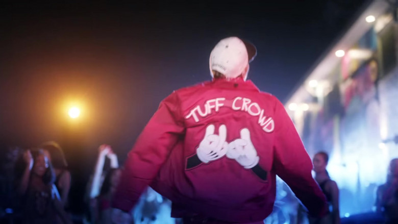 Chris Brown Wears Tuff Crowd Red Jacket Outfit in ‘Go Crazy' Music Video