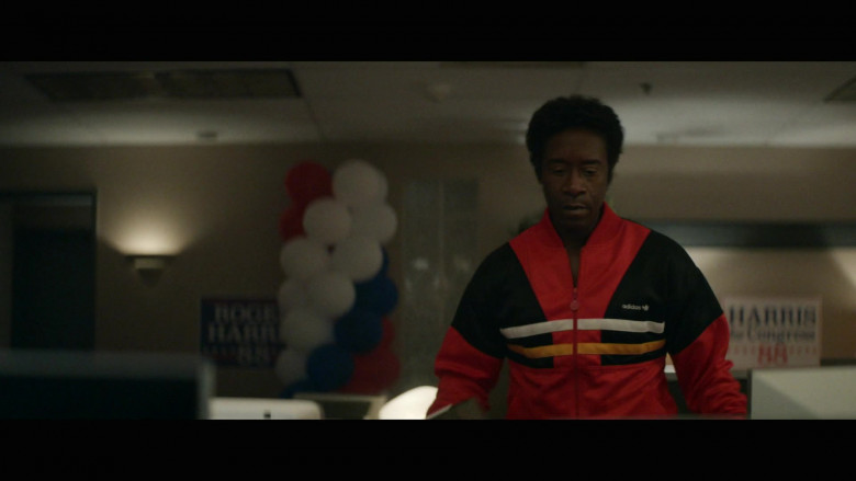 Don Cheadle as Maurice Monroe Wears Adidas Red Tracksuit Outfit in Black Monday S02E09 TV Show (2)