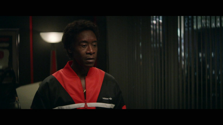 Don Cheadle as Maurice Monroe Wears Adidas Red Tracksuit Outfit in Black Monday S02E09 TV Show (3)