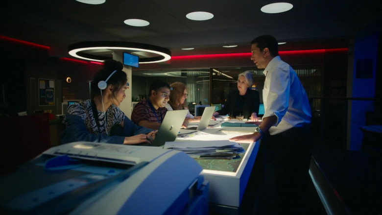 Gana Bayarsaikhan as Tuva Olsen Using Microsoft Surface Laptop in Intelligence Season 1 Episode 3 (1)