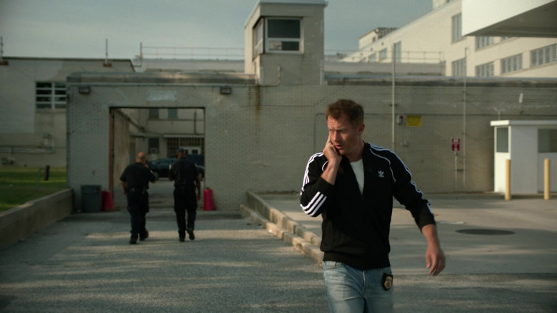 James Badge Dale as Det. Ray Abruzzo Wears Adidas Black Bomber Jacket Outfit in Hightown Season 1 TV Show (3)