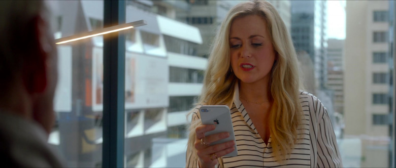 Rachael Carpani Using Apple iPhone Smartphone in The Very Excellent Mr. Dundee (2020) Comedy Movie