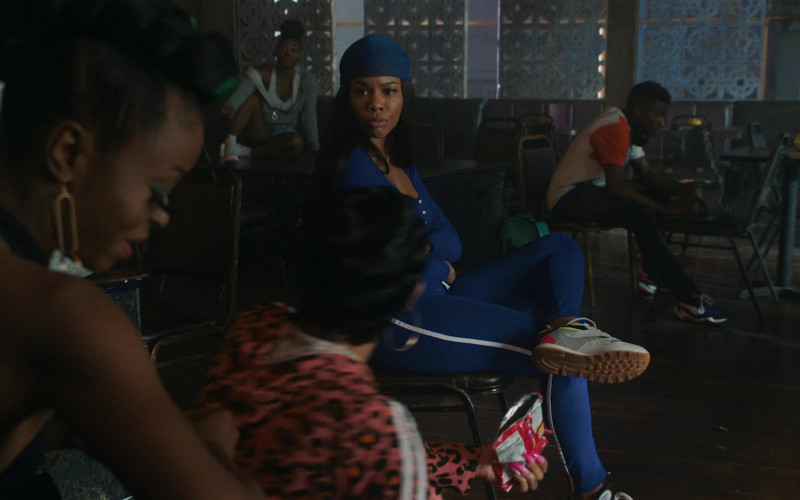 Reebok Women's Sneakers and Blue Jacket and Leggings Outfit Worn by Actress in P-Valley S01E01 TV Show (2)