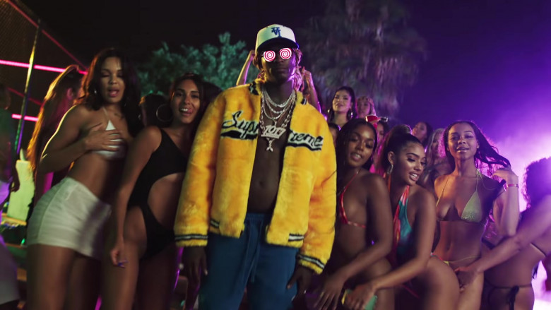 Young Thug Wears Supreme Yellow Faux Fur Varsity Jacket Outfit in ‘Go Crazy' Music Video (1)