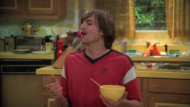 Adidas Red T-Shirt Worn by Ashton Kutcher as Michael Kelso in That '70s Show S06E19 (1)