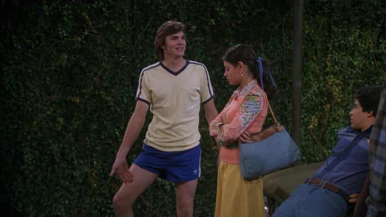 Adidas Shorts Sports and White Tee Outfit of Ashton Kutcher as Michael in That '70s Show Season 4 Episode 15