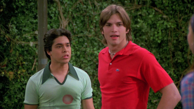 Ashton Kutcher as Michael Wearing Lacoste Red Short Sleeved Style Shirt Outfit in That '70s Show (2)