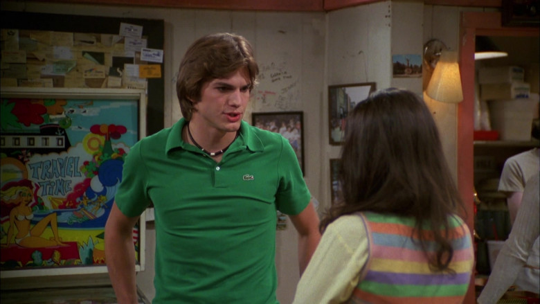 Ashton Kutcher as Michael Wears Lacoste Green Shirt and Classic Jeans Outfit in That '70s Show (3)