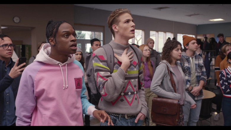 Austin Crute as Marquise Wears Teddy Fresh Color Block Hoodie Outfit in Trinkets TV Show