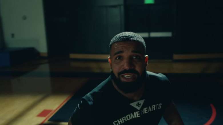 Drake Outfits – Chrome Hearts T-Shirt in Laugh Now Cry Later Music Video (2)