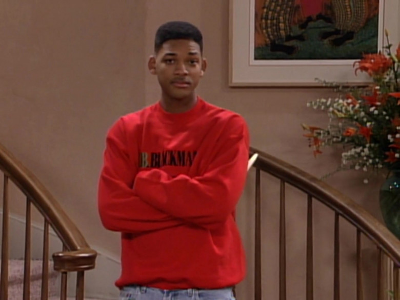 I.B. Blackman Red Sweatshirt Outfit Worn by Will Smith in The Fresh Prince of Bel-Air S03E10 TV Show (2)