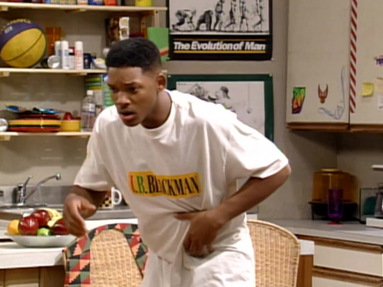 I.B. Blackman White T-Shirt Worn by Will Smith in The Fresh Prince of Bel-Air S04E23 (1)