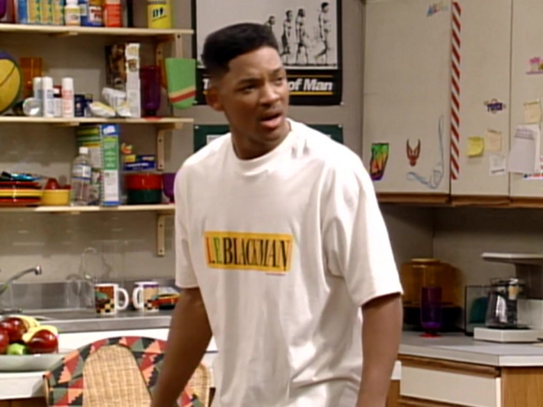 I.B. Blackman White T-Shirt Worn by Will Smith in The Fresh Prince of Bel-Air S04E23 (2)