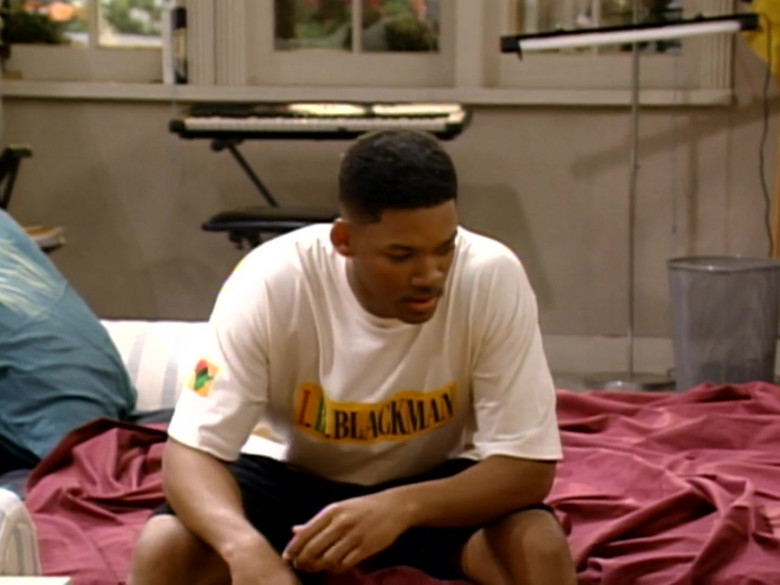 I.B. Blackman White T-Shirt Worn by Will Smith in The Fresh Prince of Bel-Air S04E23 (3)