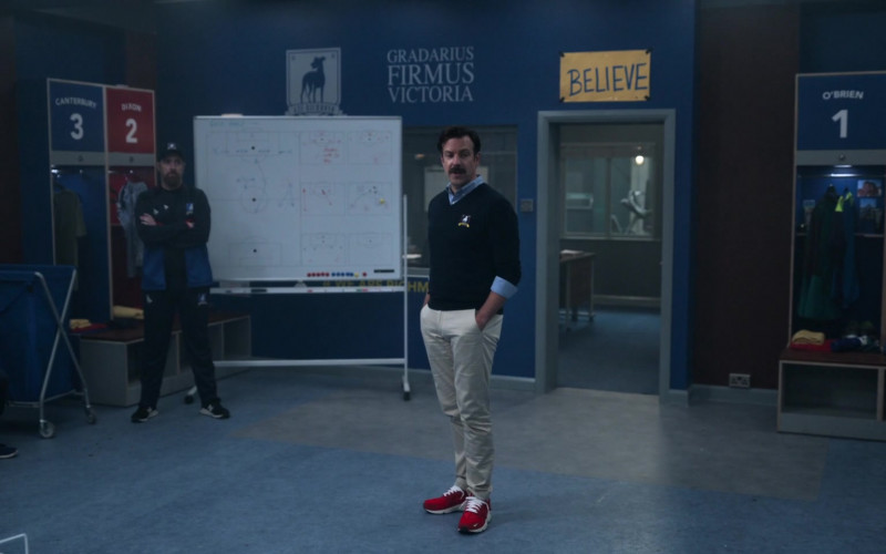 Jason Sudeikis Wears Nike Air Huarache Run Premium Red Sneakers in Ted Lasso Season 1 Episode 5 TV Show (3)