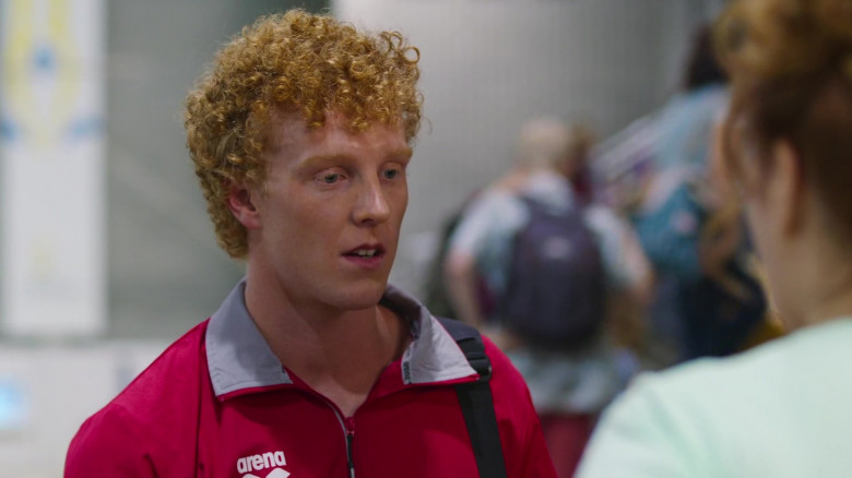 Johrel Martschinke Wears Arena Red Jacket Sports Outfit in Swimming for Gold Film
