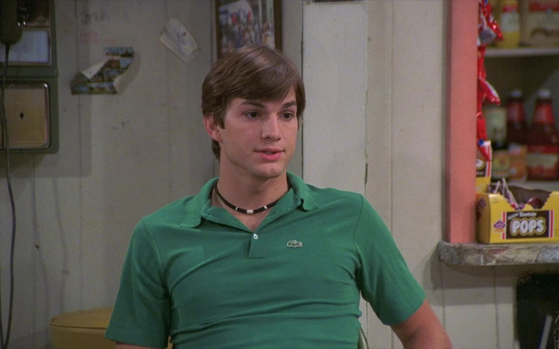 Lacoste Green Short Sleeve Shirt Casual Style Worn of Ashton Kutcher as Michael in That '70s Show S06E01