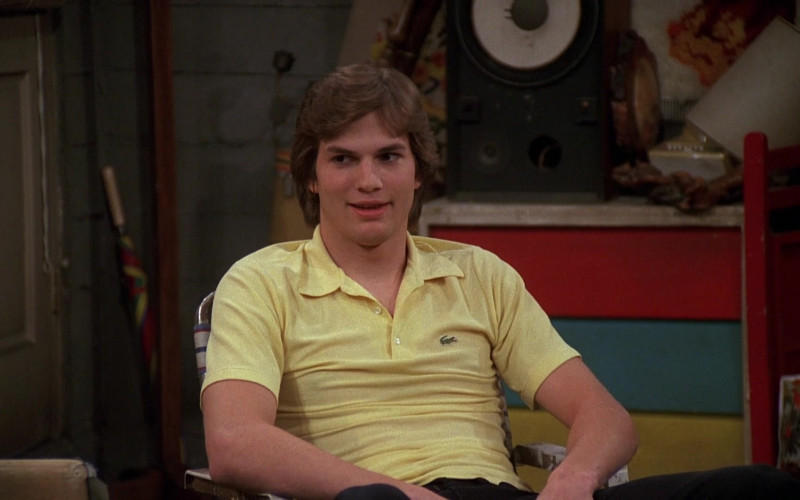 Lacoste Yellow Fashion Shirt of Ashton Kutcher as Michael in That '70s Show S04E27 (2)