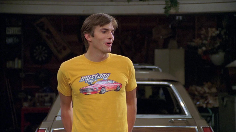 Mustang Yellow T-Shirt Worn by Ashton Kutcher as Michael Kelso in That ’70s Show S06E02 (1)