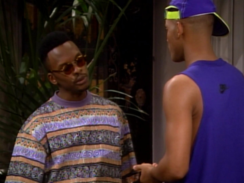 Nike Jordan Blue T-Shirt Outfit Worn by Will Smith in The Fresh Prince of Bel-Air S01E07 TV Show (1)