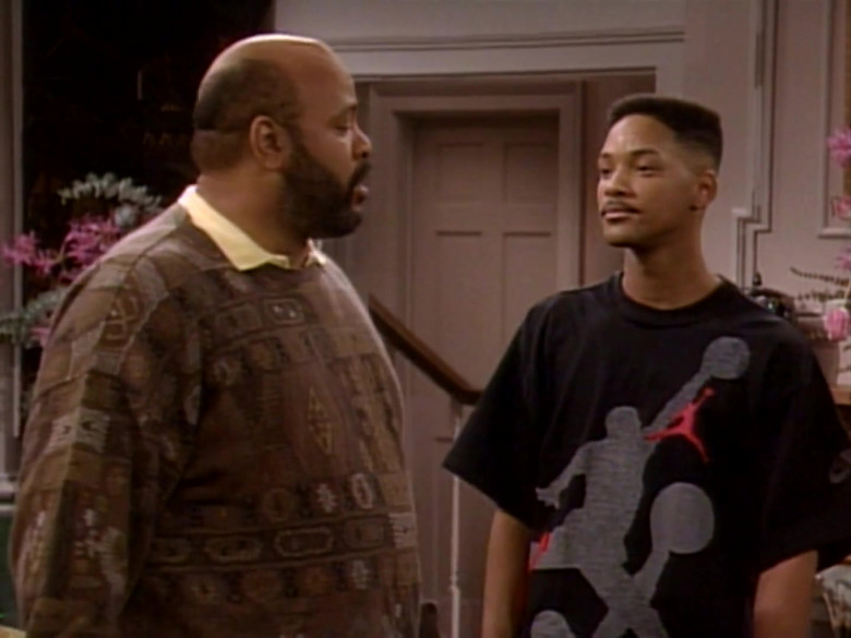 Nike Jordan Print Black T-Shirt and Pink Pants Outfit Worn by Will Smith (5)