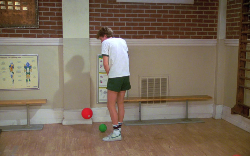Nike Sneakers, Green Shorts and White T-Shirt Sports Style Outfit Worn by Topher Grace as Eric in That '70s Show