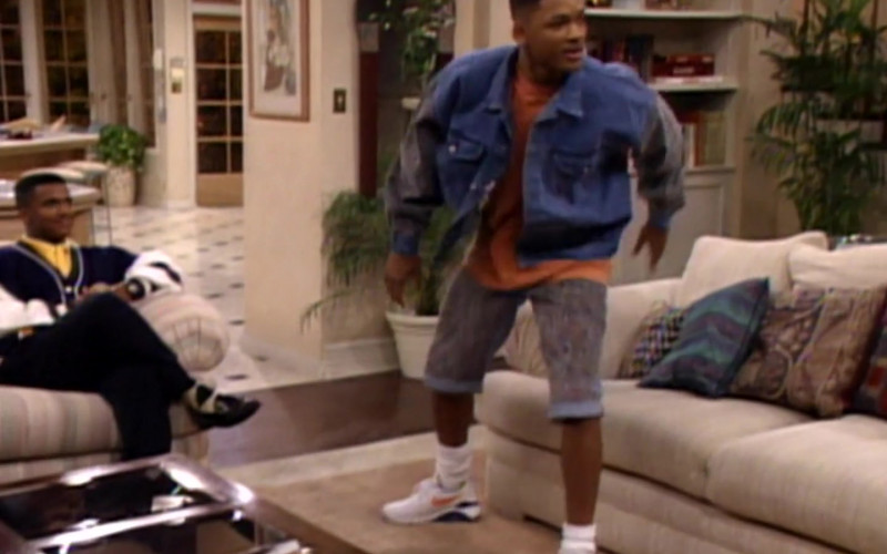 Nike Sneakers and Denim Jacket Outfit of Will Smith in The Fresh Prince of Bel-Air S02E08 (1)