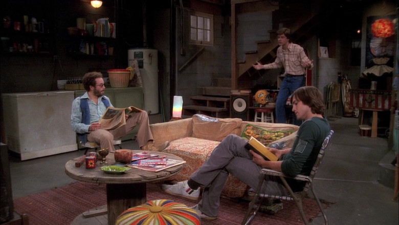 Patrick Shoes, Grey Pants and Green Long Sleeve Tee Casual Outfit of Ashton Kutcher as Michael in That '70s Show