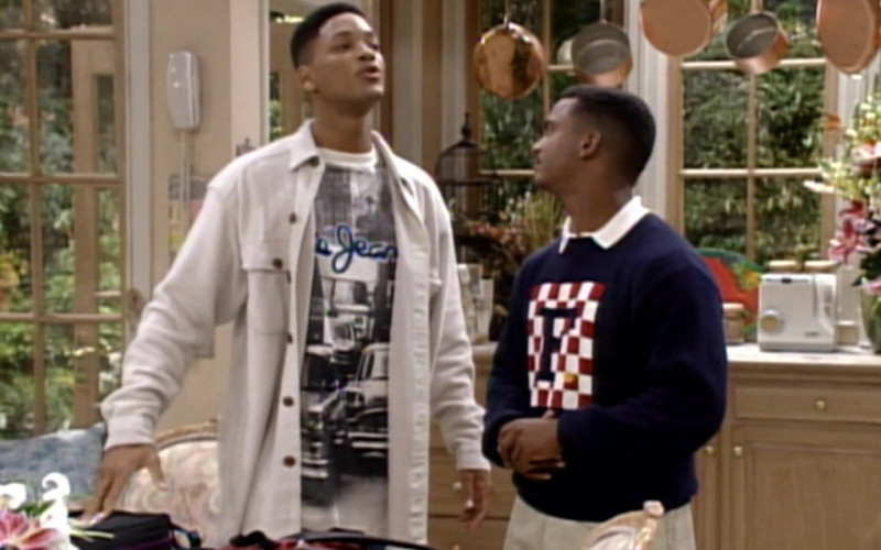Pepe Jeans Tee and White Shirt of Will Smith in The Fresh Prince of Bel-Air S04E03 TV Show