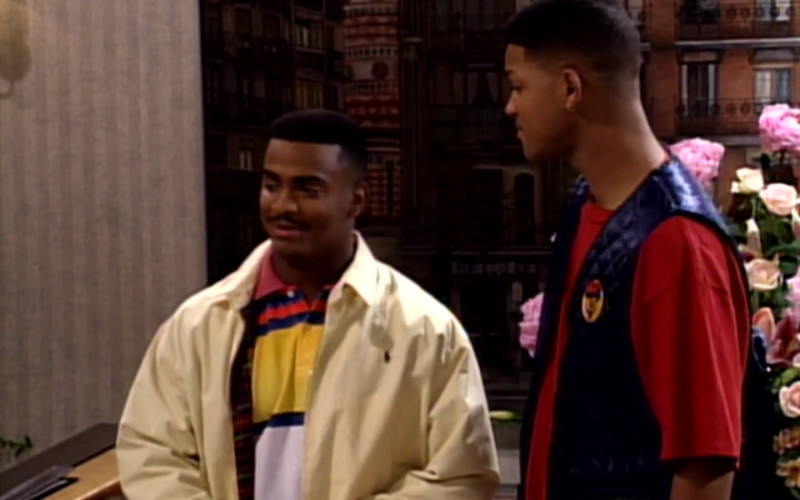 Ralph Lauren Jacket and Colorblock Shirt Outfit of Alfonso Ribeiro in The Fresh Prince of Bel-Air S03E14 (1)