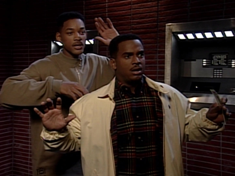 Ralph Lauren Jacket and Plaid Shirt Outfit of Alfonso Ribeiro in The Fresh Prince of Bel-Air S05E15 (1)