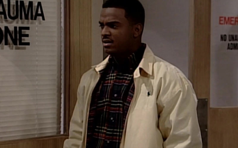 Ralph Lauren Jacket and Plaid Shirt Outfit of Alfonso Ribeiro in The Fresh Prince of Bel-Air S05E15 (4)