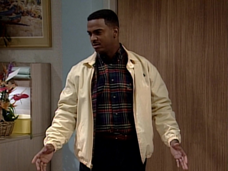 Ralph Lauren Jacket and Plaid Shirt Outfit of Alfonso Ribeiro in The Fresh Prince of Bel-Air S05E15 (6)