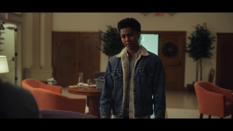 Rhenzy Feliz as Ty Wears Levi's Sherpa Denim Jacket Outfit in All Together Now Movie