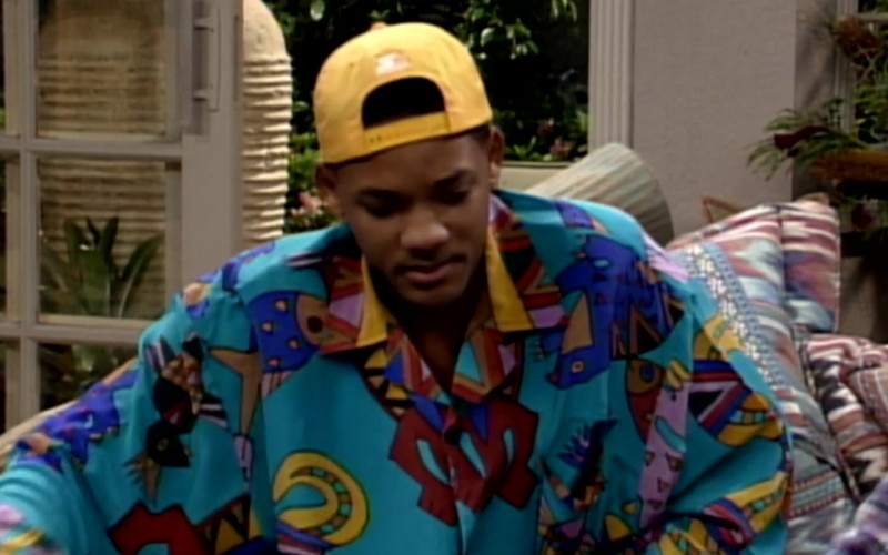 Starter Yellow Cap and Printed Fashion Shirt of Will Smith in The Fresh Prince of Bel-Air S03E12