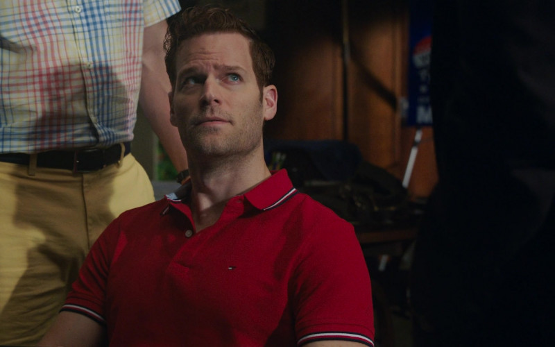 Tommy Hilfiger Men’s Red Polo Shirt Outfit in P-Valley S01E07