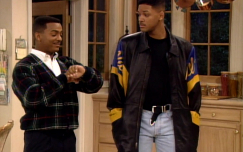 Will Smith Wears Pelle Pelle Black-Blue-Yellow Leather Jacket in The Fresh Prince of Bel-Air TV Series (6)