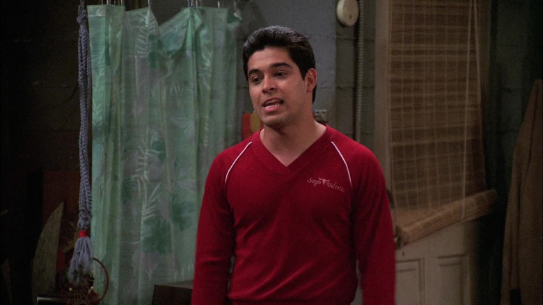 Wilmer Valderrama as Fez Wears Sergio Valente Red V-Neck Sweater Outfit in That '70s Show (2)