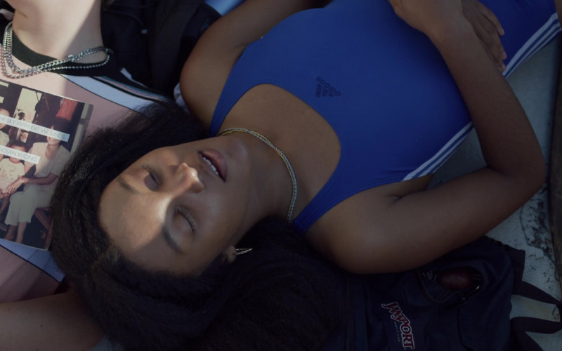 Adidas Blue One-Piece Swimsuit of Jordan Kristine Seamón as Caitlin Poythress in We Are Who We Are TV Show (2)