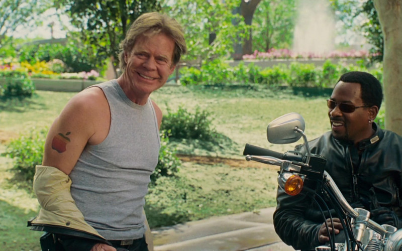 Apple Company Logo Tattoo of William H. Macy as Dudley Frank in Wild Hogs Movie
