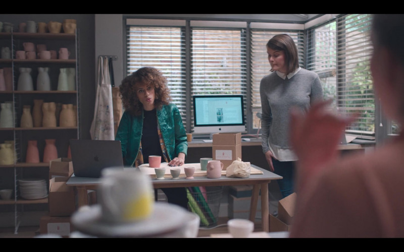 Apple MacBook Laptop of Michelle de Swarte as Bev and iMac Computer in The Duchess S01 "Episode Five" (2020)
