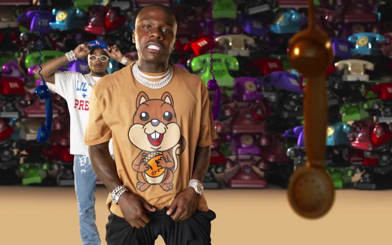 DaBaby Wears Drew House T-Shirt Outfit in Pick Up Music Video