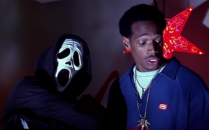 Ecko Unltd Blue/Red Shirt of Marlon Wayans as Shorty Meeks in Scary Movie (2000)