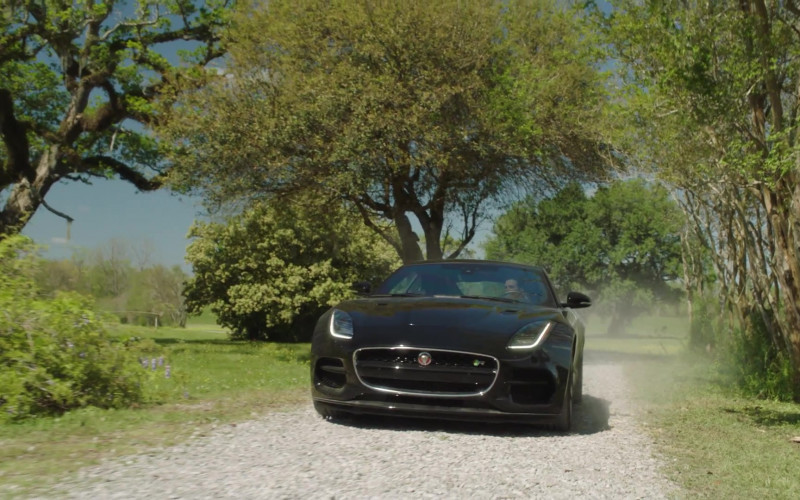 Jaguar F-Type Black Car in Filthy Rich S01E01 TV Show