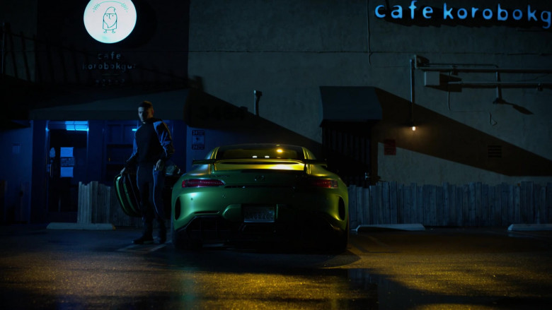 Mercedes-Benz AMG GT R Green Car and Cafe Korobokgur in L.A.'s Finest S02E11