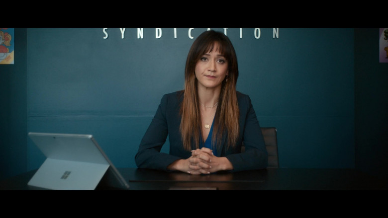 Microsoft Surface Tablet of Shannon Chan-Kent as Cindy in Woke S01E02