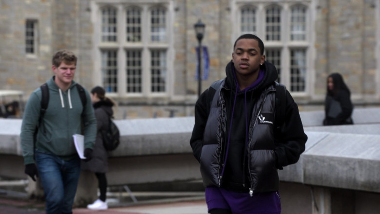Moncler Vest Street Style Outfit of Michael Rainey Jr. as Tariq St. Patrick in Power Book 2 Ghost S01E04 TV Show (1)